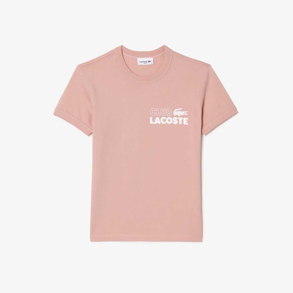 Lacoste Slim Fit Organic Bomull Jersey T-Shirt Ljusrosa | PZSET-6037