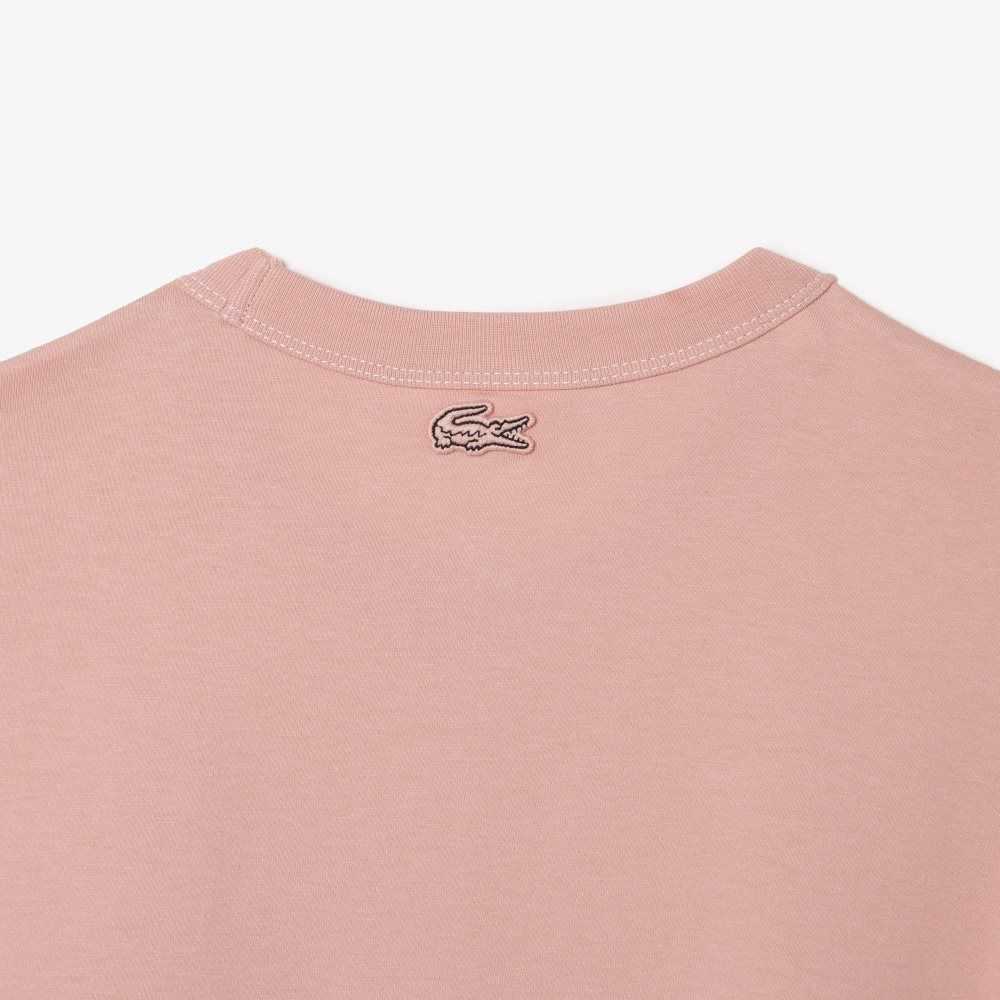 Lacoste Slim Fit Organic Bomull Jersey T-Shirt Ljusrosa | PZSET-6037