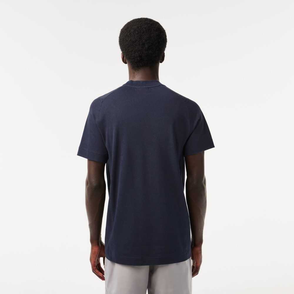 Lacoste Slim Fit Organic Bomull Pique Blå | DCOUI-0874