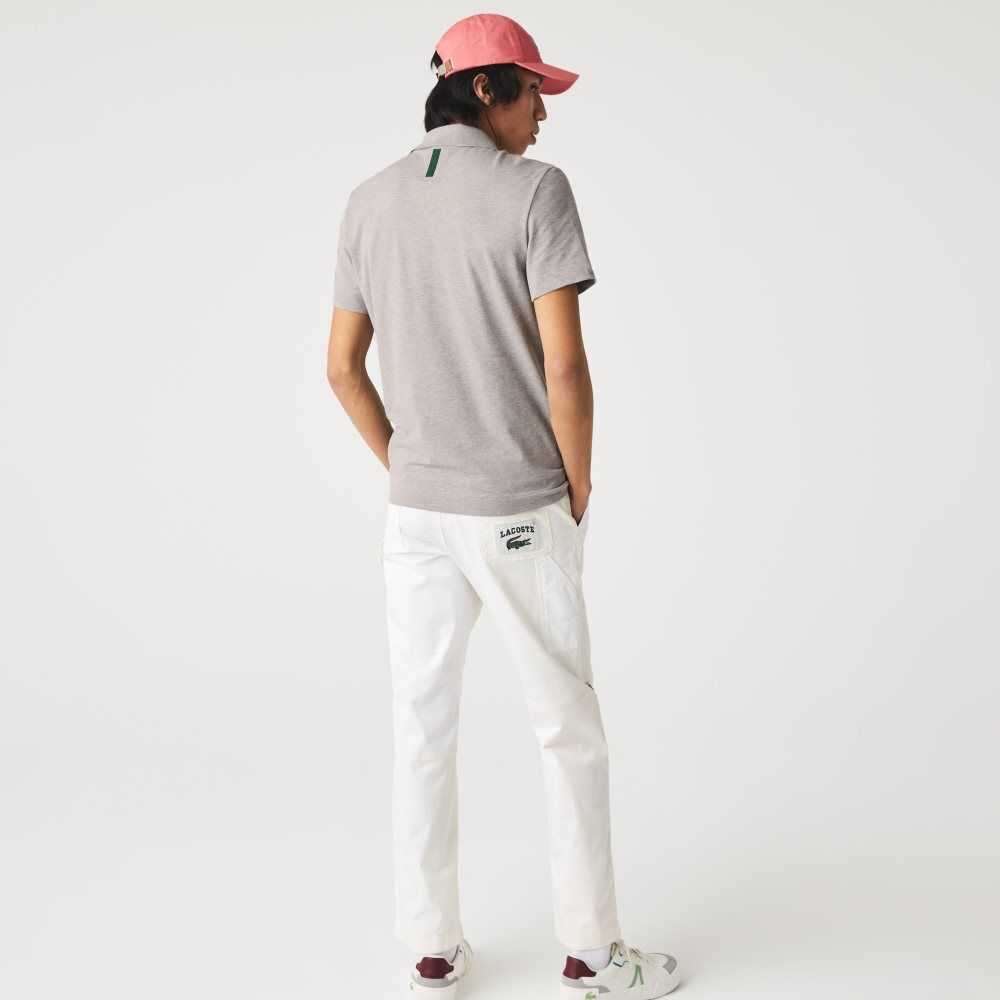 Lacoste Slim Fit Organic Stretch Bomull Pique Grå | KWZJF-7138