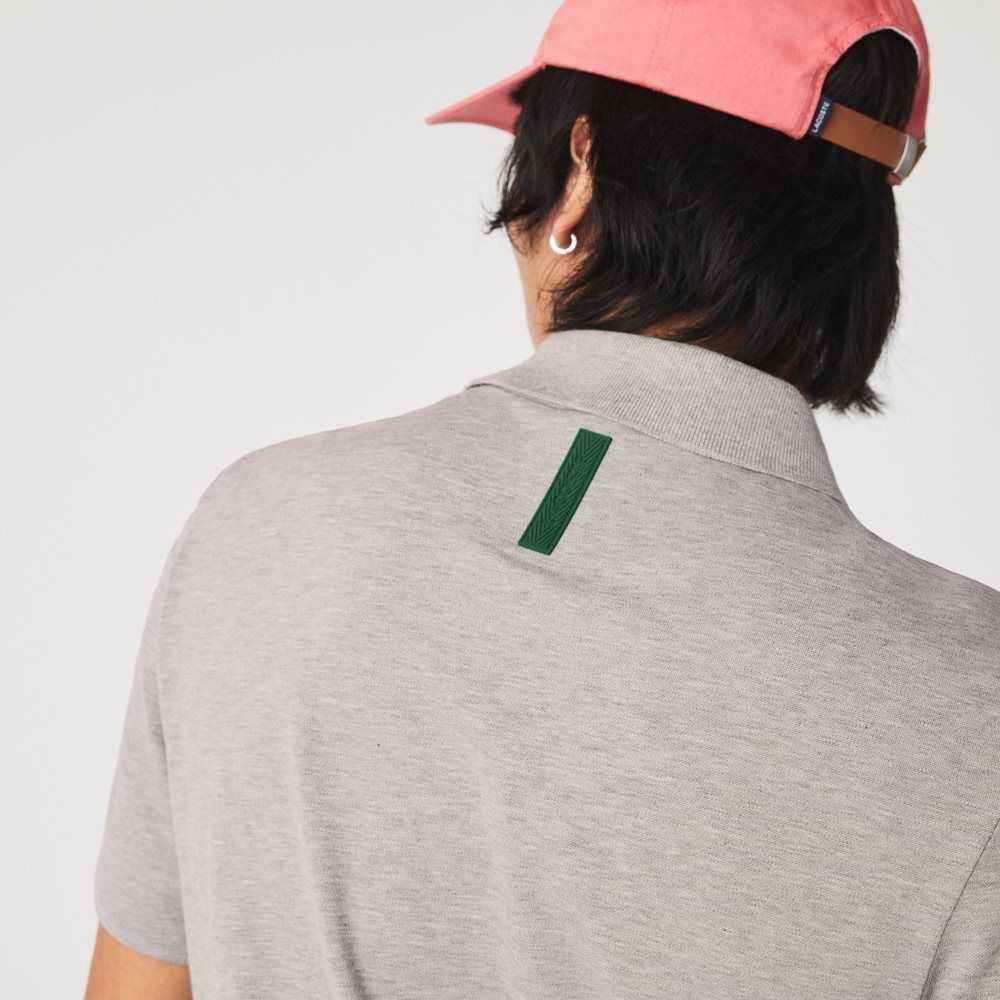 Lacoste Slim Fit Organic Stretch Bomull Pique Grå | KWZJF-7138