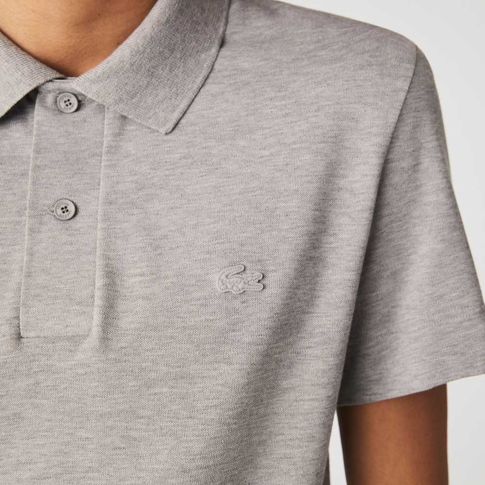 Lacoste Slim Fit Organic Stretch Bomull Pique Grå | KWZJF-7138