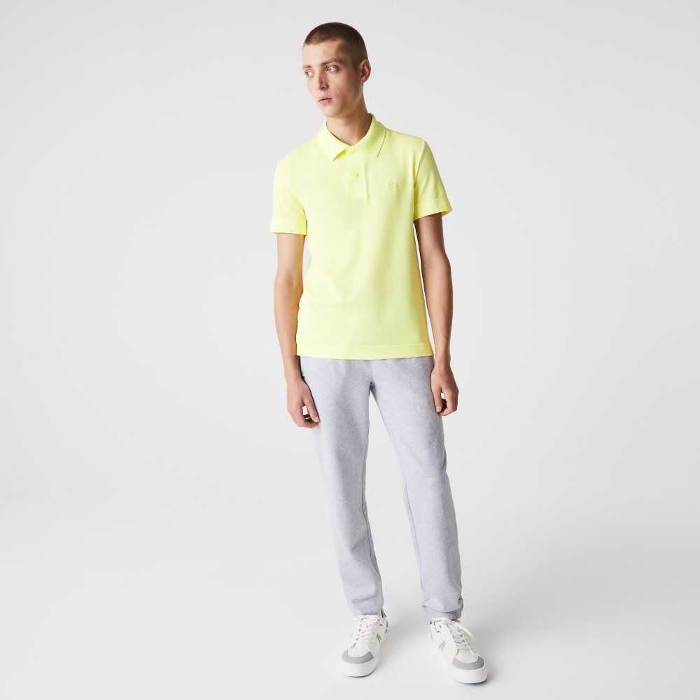 Lacoste Slim Fit Organic Stretch Bomull Pique Gula | PFJNZ-5237