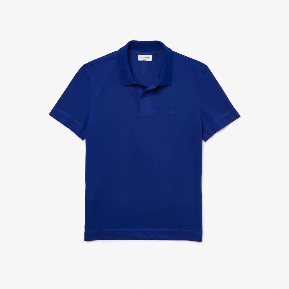 Lacoste Slim Fit Organic Stretch Bomull Pique Blå | UIMJZ-3194