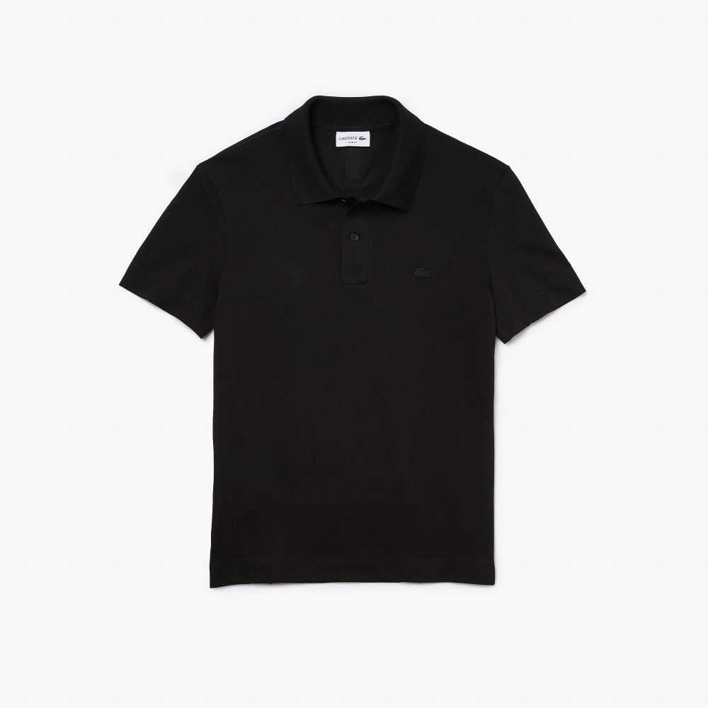 Lacoste Slim Fit Organic Stretch Bomull Pique Svarta | XFRID-8160