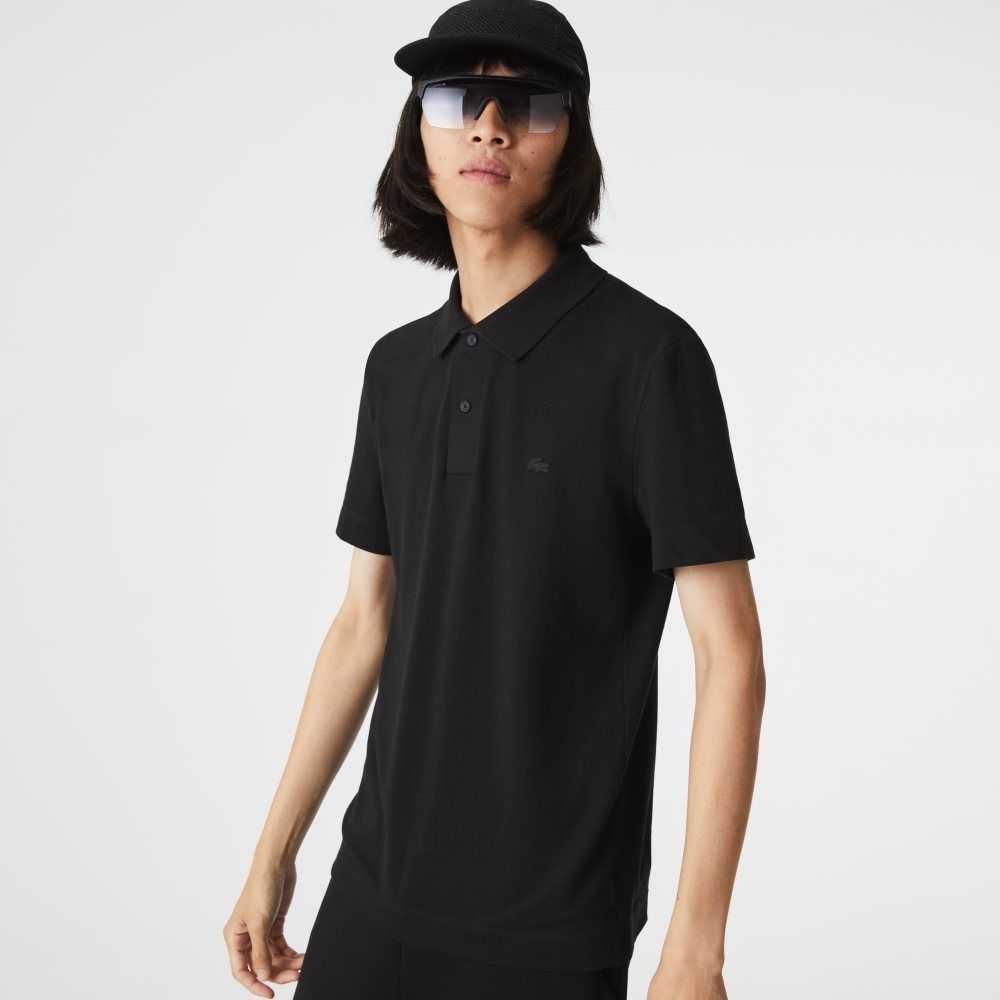 Lacoste Slim Fit Organic Stretch Bomull Pique Svarta | XFRID-8160