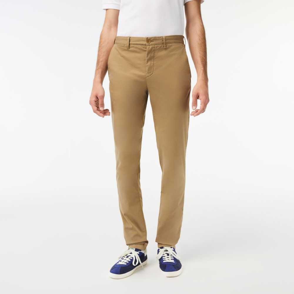 Lacoste Slim Fit Stretch Bomull Beige | GEXOK-6403