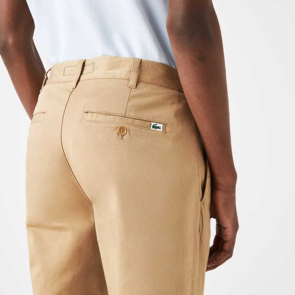 Lacoste Slim Fit Stretch Bomull Beige | UKMGL-5712