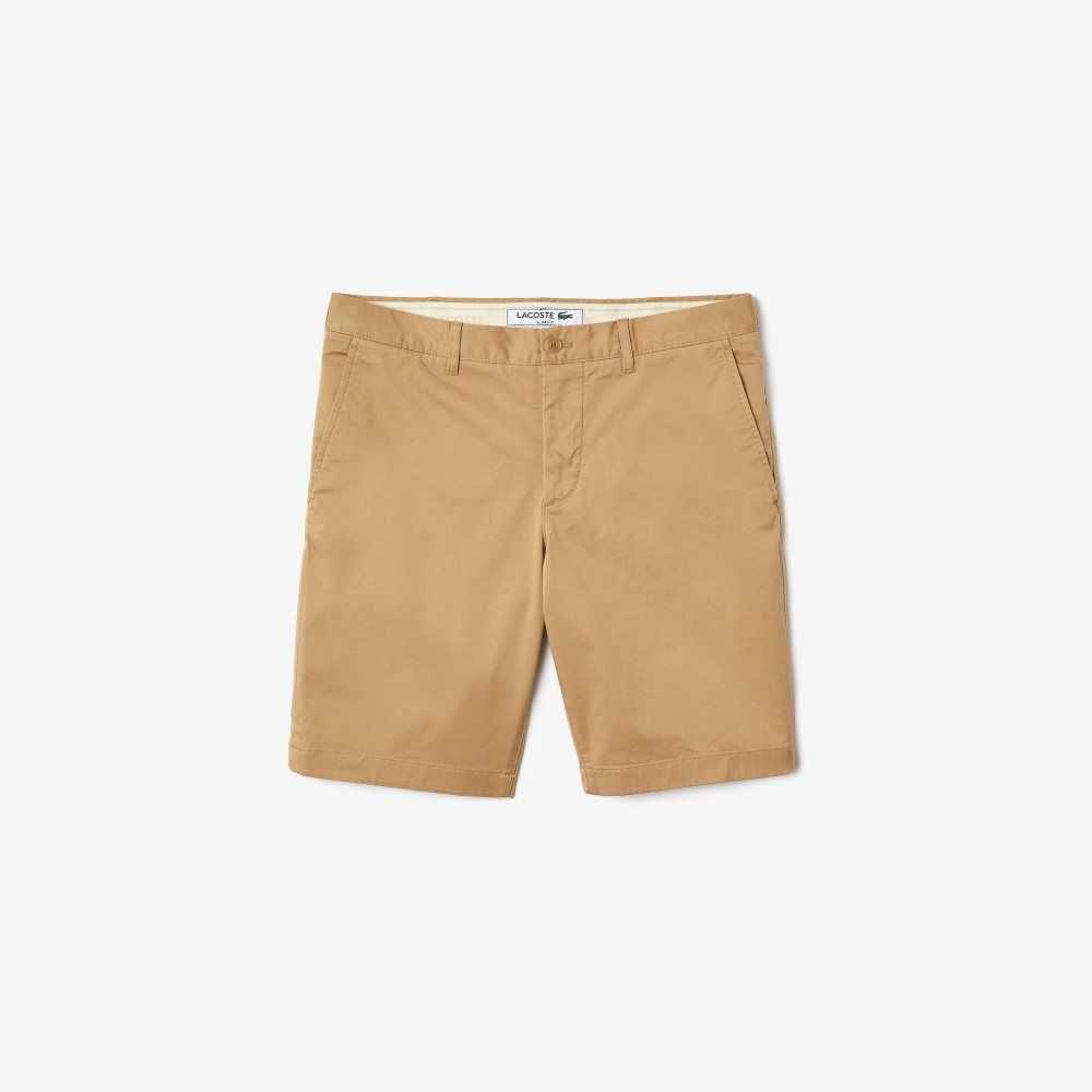 Lacoste Slim Fit Stretch Bomull Bermuda Beige | CLQGE-5286