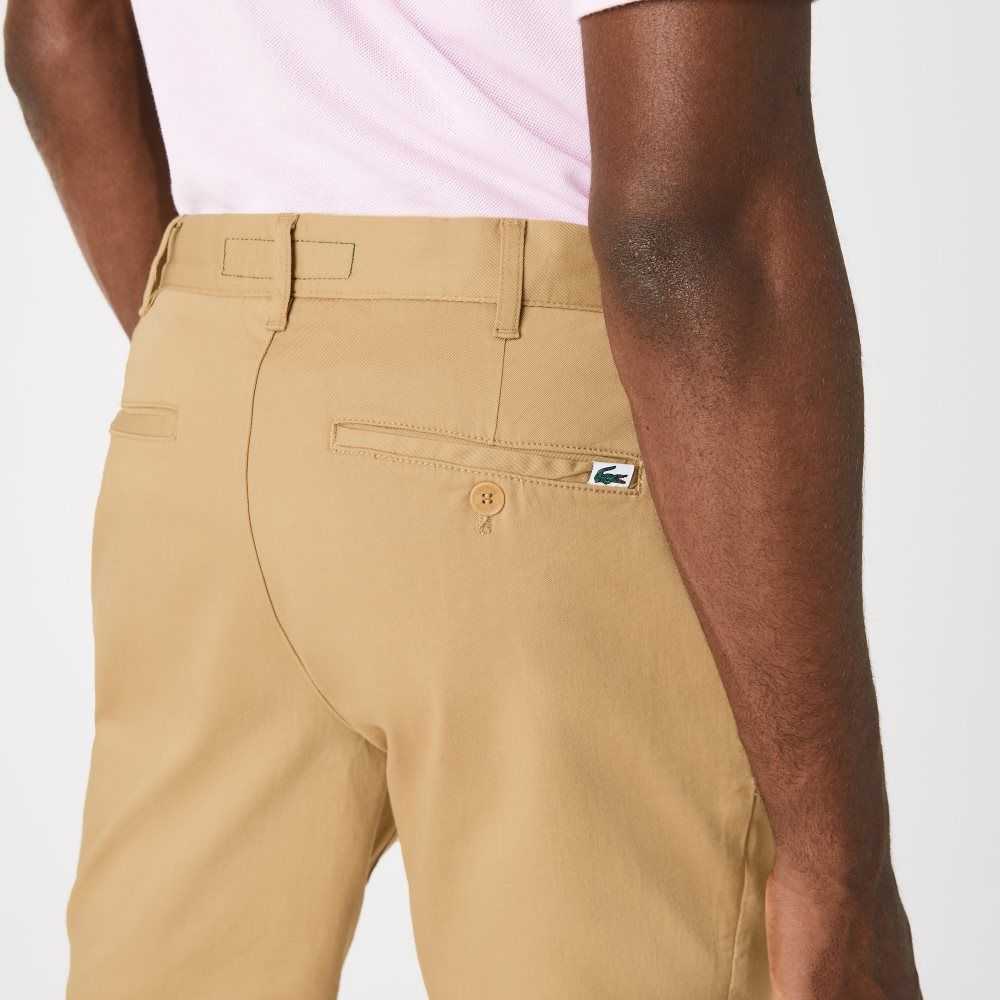 Lacoste Slim Fit Stretch Bomull Bermuda Beige | CLQGE-5286