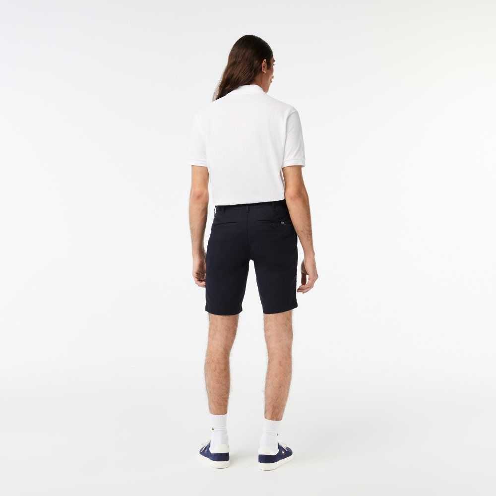 Lacoste Slim Fit Stretch Bomull Bermuda Marinblå Blå | LAKTX-4307