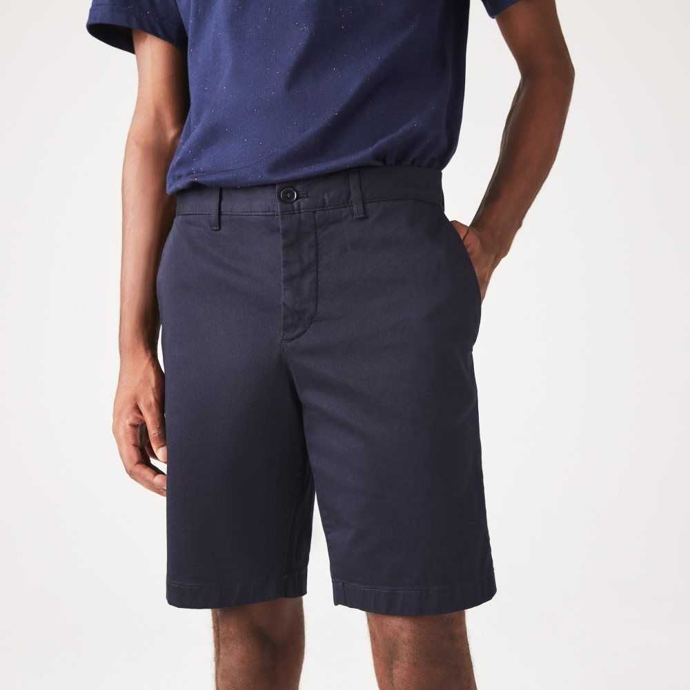 Lacoste Slim Fit Stretch Bomull Bermuda Marinblå Blå | LAKTX-4307