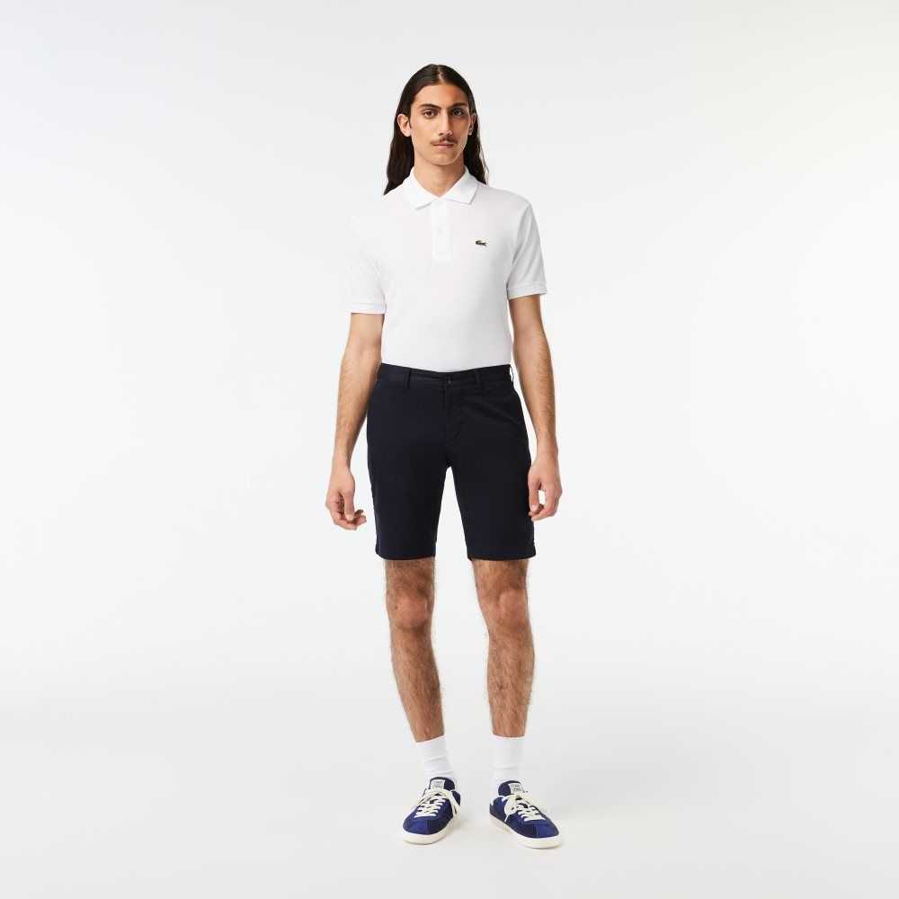 Lacoste Slim Fit Stretch Bomull Bermuda Marinblå Blå | LAKTX-4307