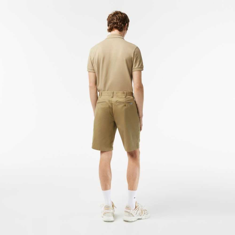 Lacoste Slim Fit Stretch Bomull Bermuda Beige | ZKXTF-7046