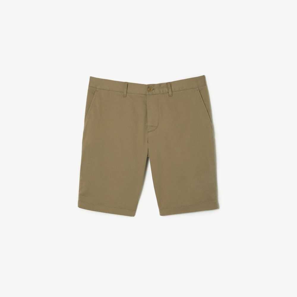 Lacoste Slim Fit Stretch Bomull Bermuda Beige | ZKXTF-7046