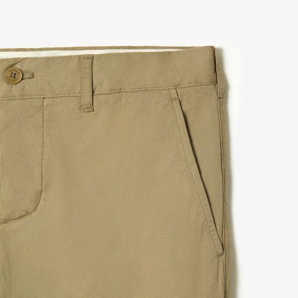 Lacoste Slim Fit Stretch Bomull Chinos Beige | PKWFR-7350