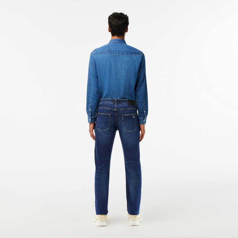 Lacoste Slim Fit Stretch Bomull Denim Blå | JZSDU-4013