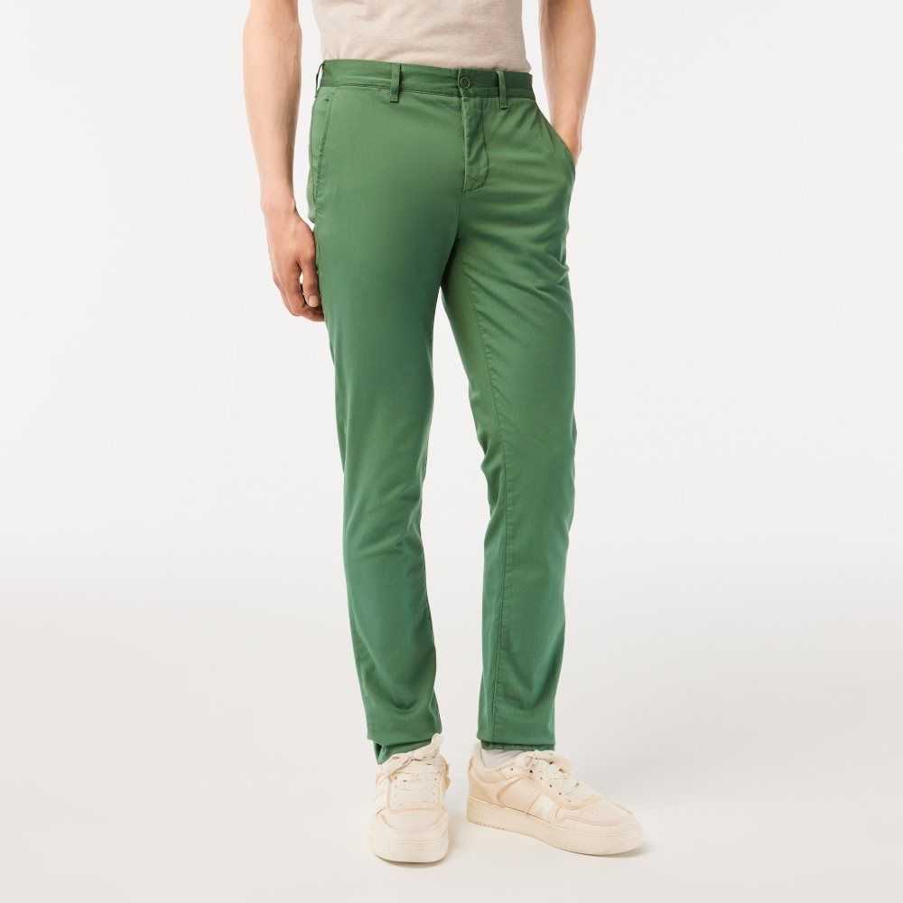 Lacoste Slim Fit Stretch Bomull Khaki Gröna | ATNMB-0941