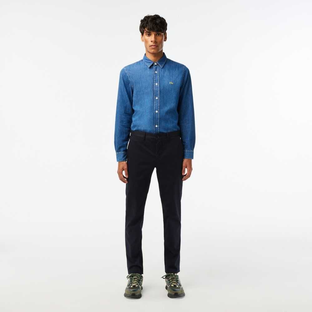 Lacoste Slim Fit Stretch Bomull Marinblå Blå | OAYLJ-3762