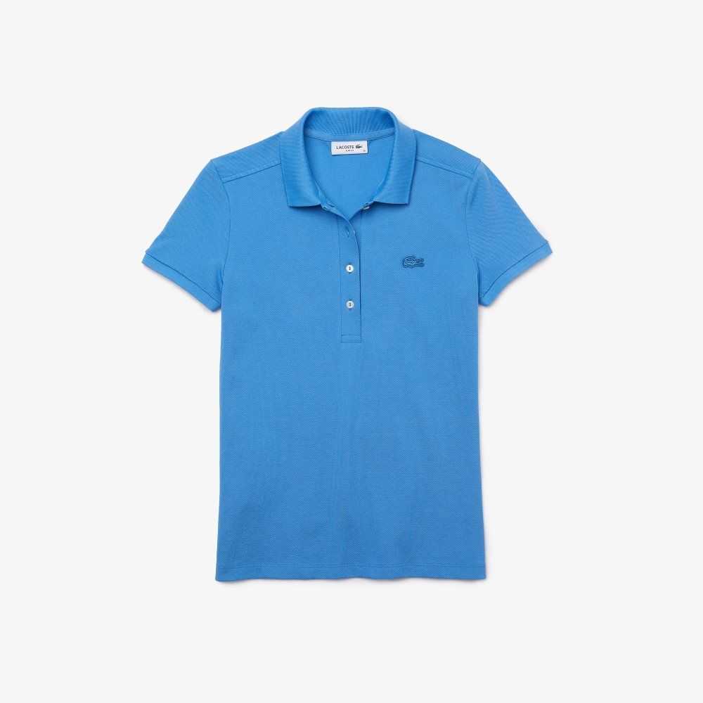 Lacoste Slim Fit Stretch Bomull Pique Blå | LZAMX-1250