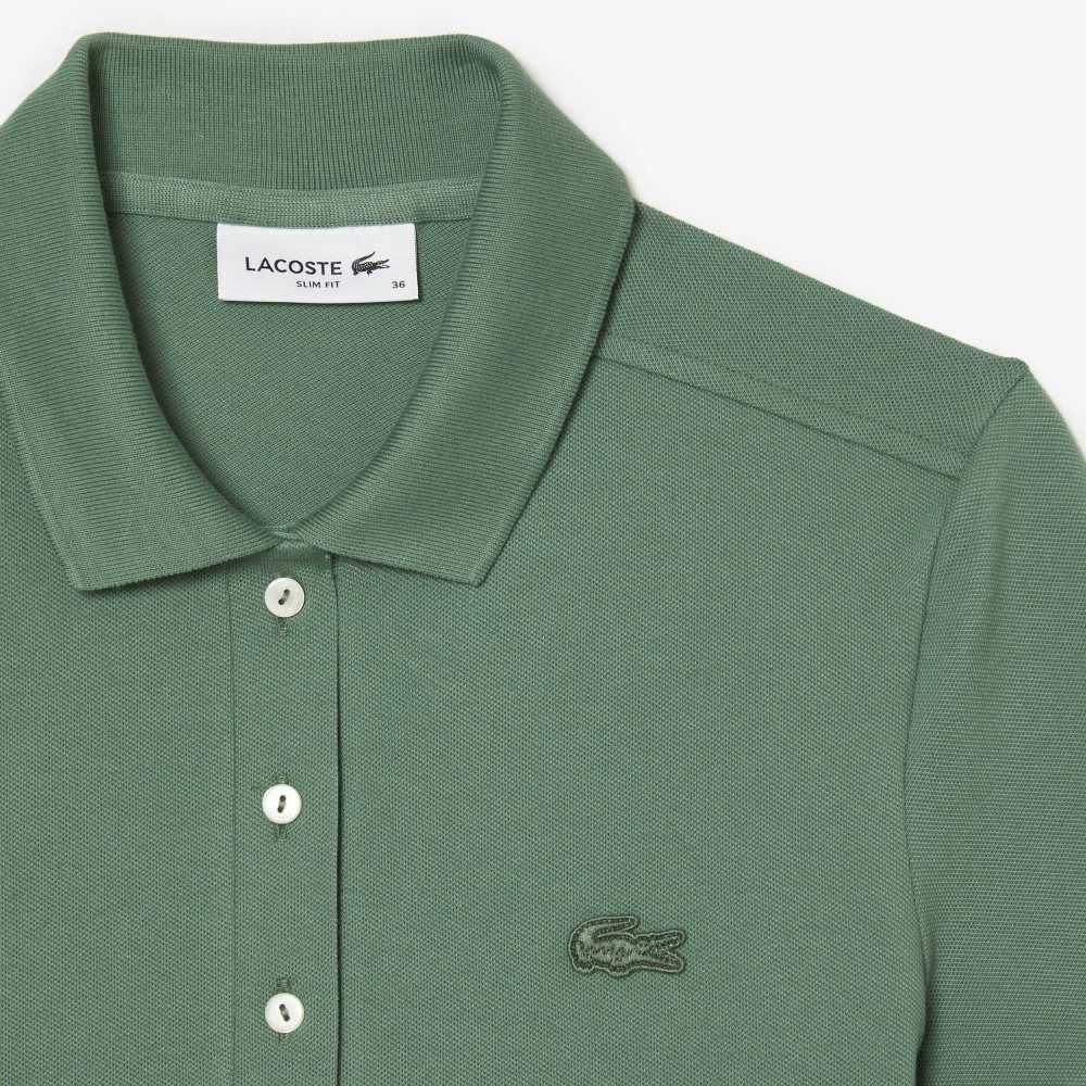 Lacoste Slim Fit Stretch Bomull Pique Khaki Gröna | HSRYK-3514