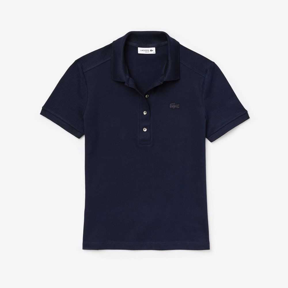 Lacoste Slim Fit Stretch Bomull Pique Marinblå Blå | UPRHB-1659