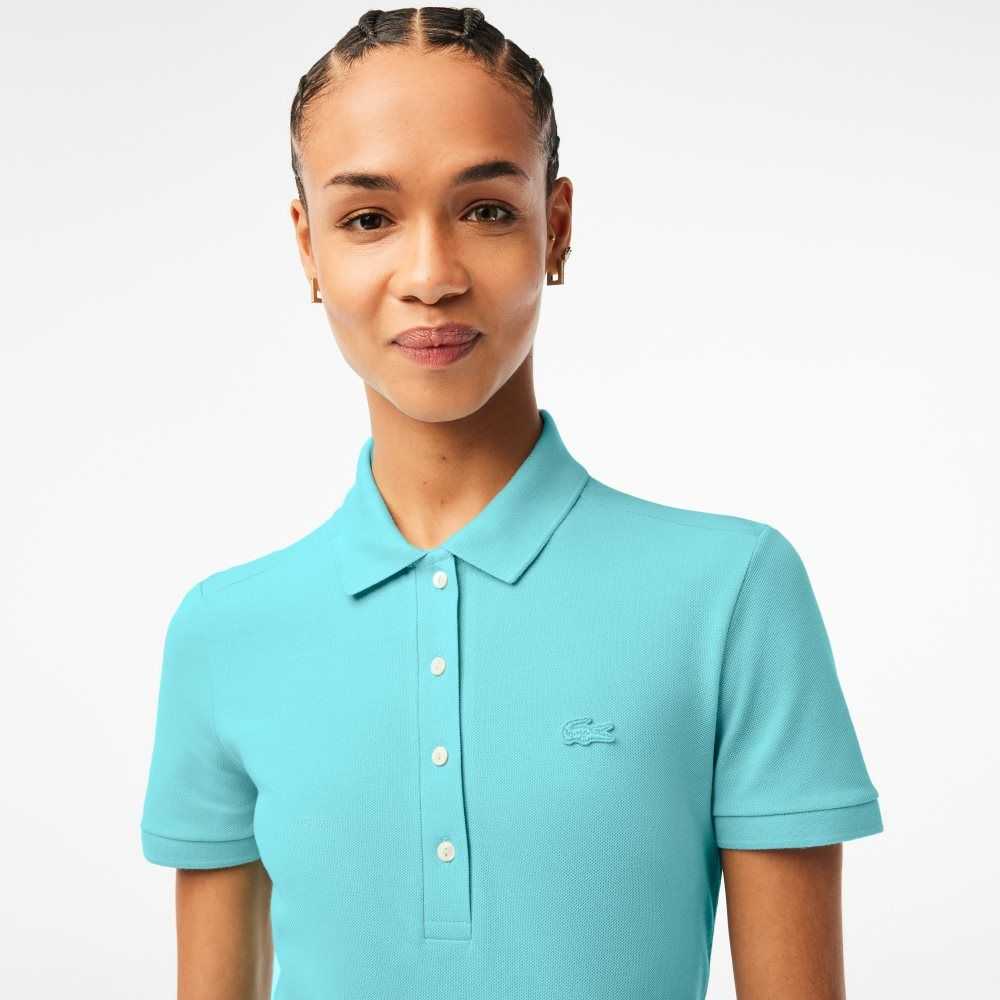 Lacoste Slim Fit Stretch Bomull Pique Mintgröna | TJFGL-0843