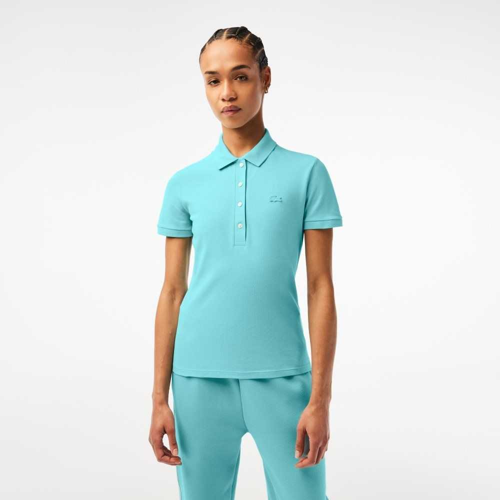 Lacoste Slim Fit Stretch Bomull Pique Mintgröna | TJFGL-0843