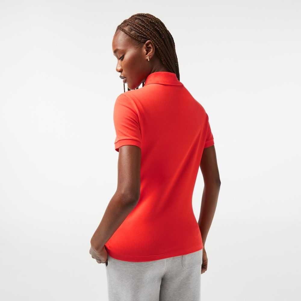 Lacoste Slim Fit Stretch Bomull Pique Orange | ALXKH-9031