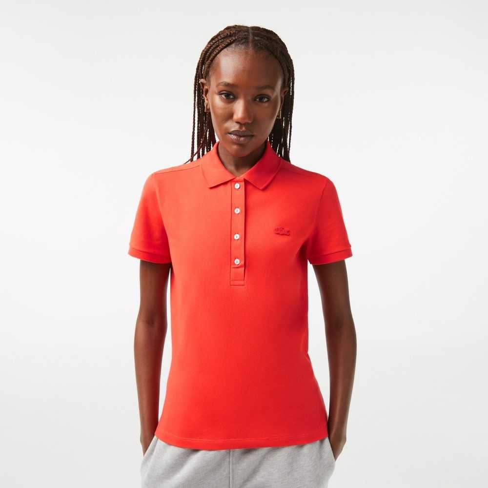 Lacoste Slim Fit Stretch Bomull Pique Orange | ALXKH-9031