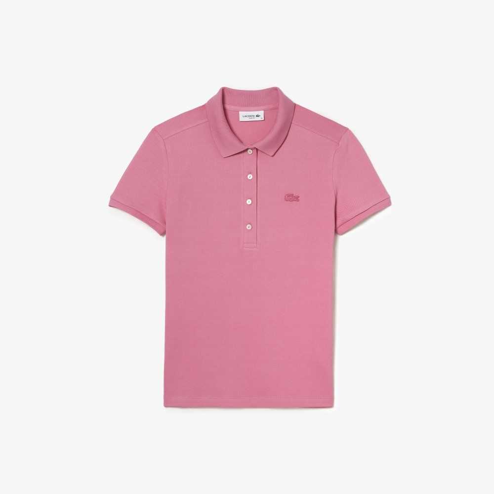 Lacoste Slim Fit Stretch Bomull Pique Rosa | KHMDB-9218