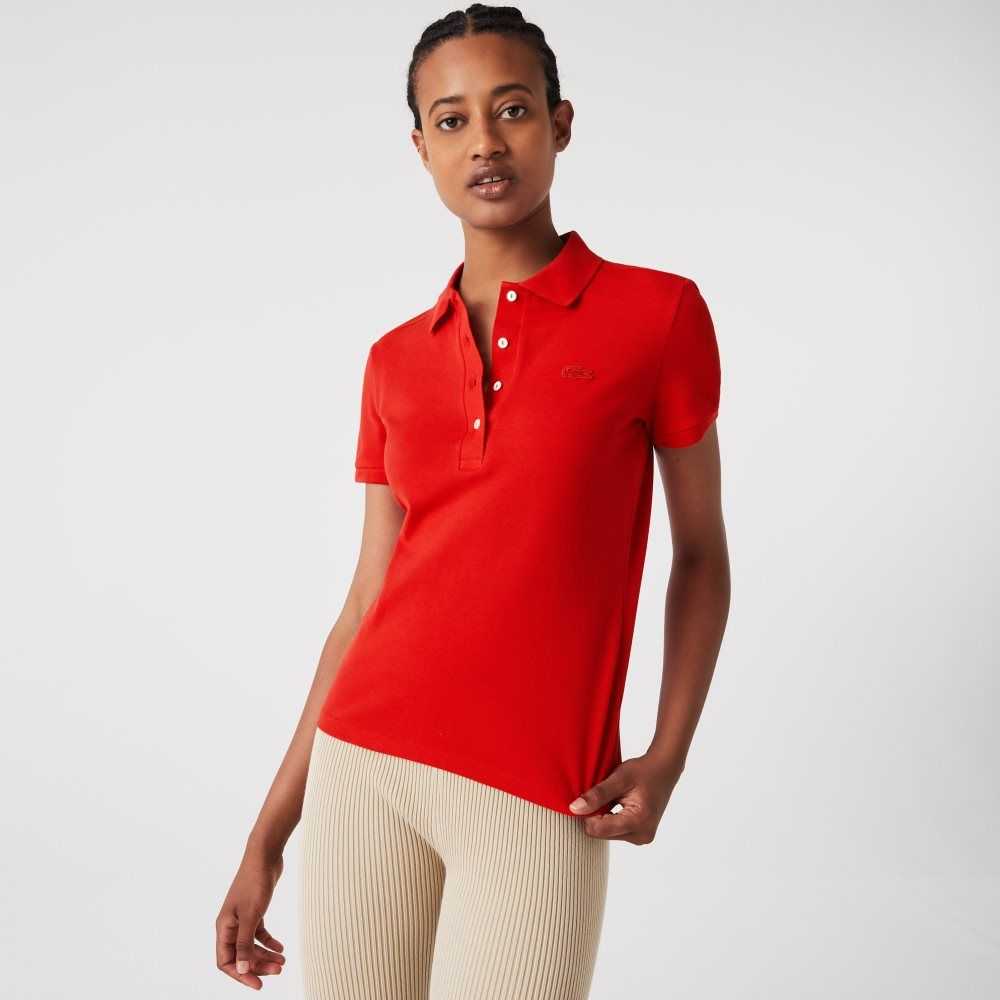 Lacoste Slim Fit Stretch Bomull Pique Röda | YGDIN-4938