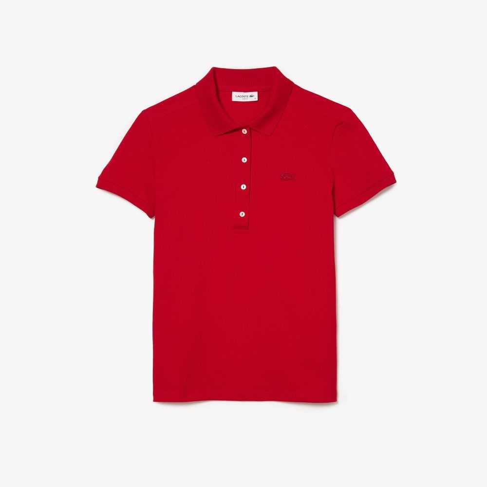 Lacoste Slim Fit Stretch Bomull Pique Röda | YGDIN-4938