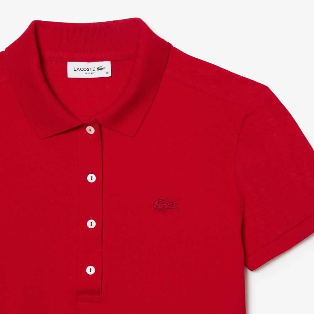 Lacoste Slim Fit Stretch Bomull Pique Röda | YGDIN-4938