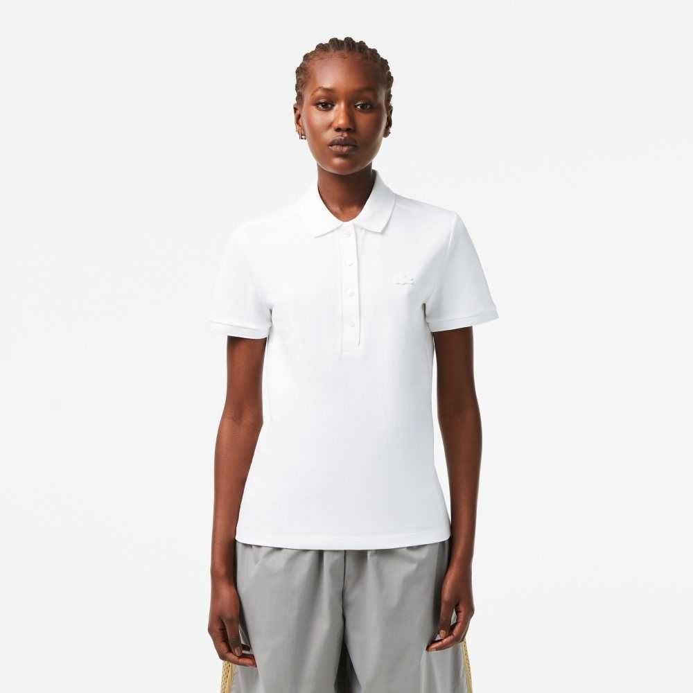 Lacoste Slim Fit Stretch Bomull Pique Vita | KQHDZ-1548