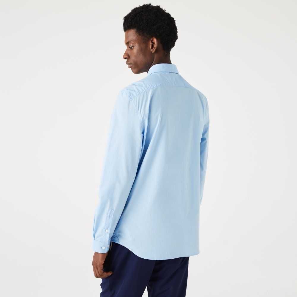 Lacoste Slim Fit Stretch Bomull Poplin Blå | HCBNV-2560