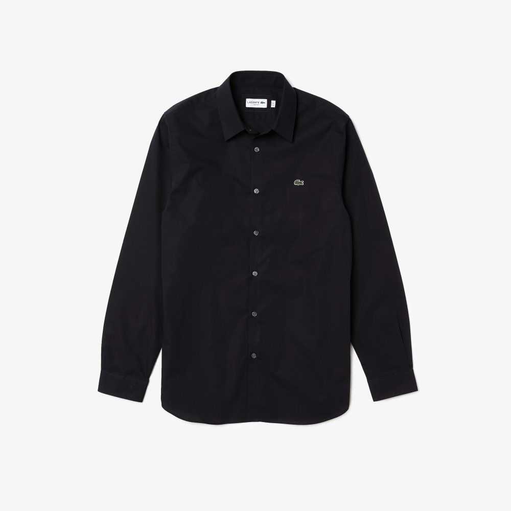 Lacoste Slim Fit Stretch Bomull Poplin Marinblå Blå | YLTGM-5134