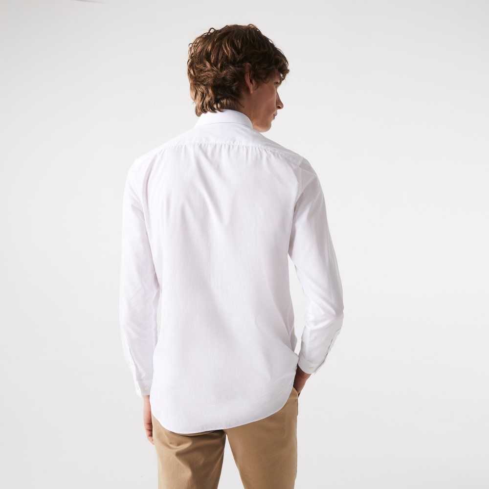 Lacoste Slim Fit Stretch Bomull Poplin Vita | AIROX-2890