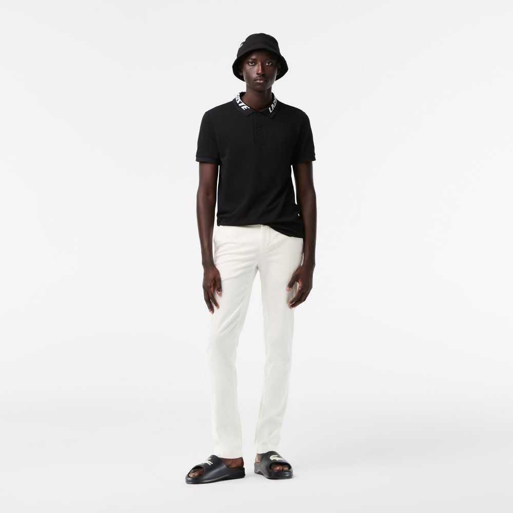 Lacoste Slim Fit Stretch Bomull Vita | YDRPH-5827