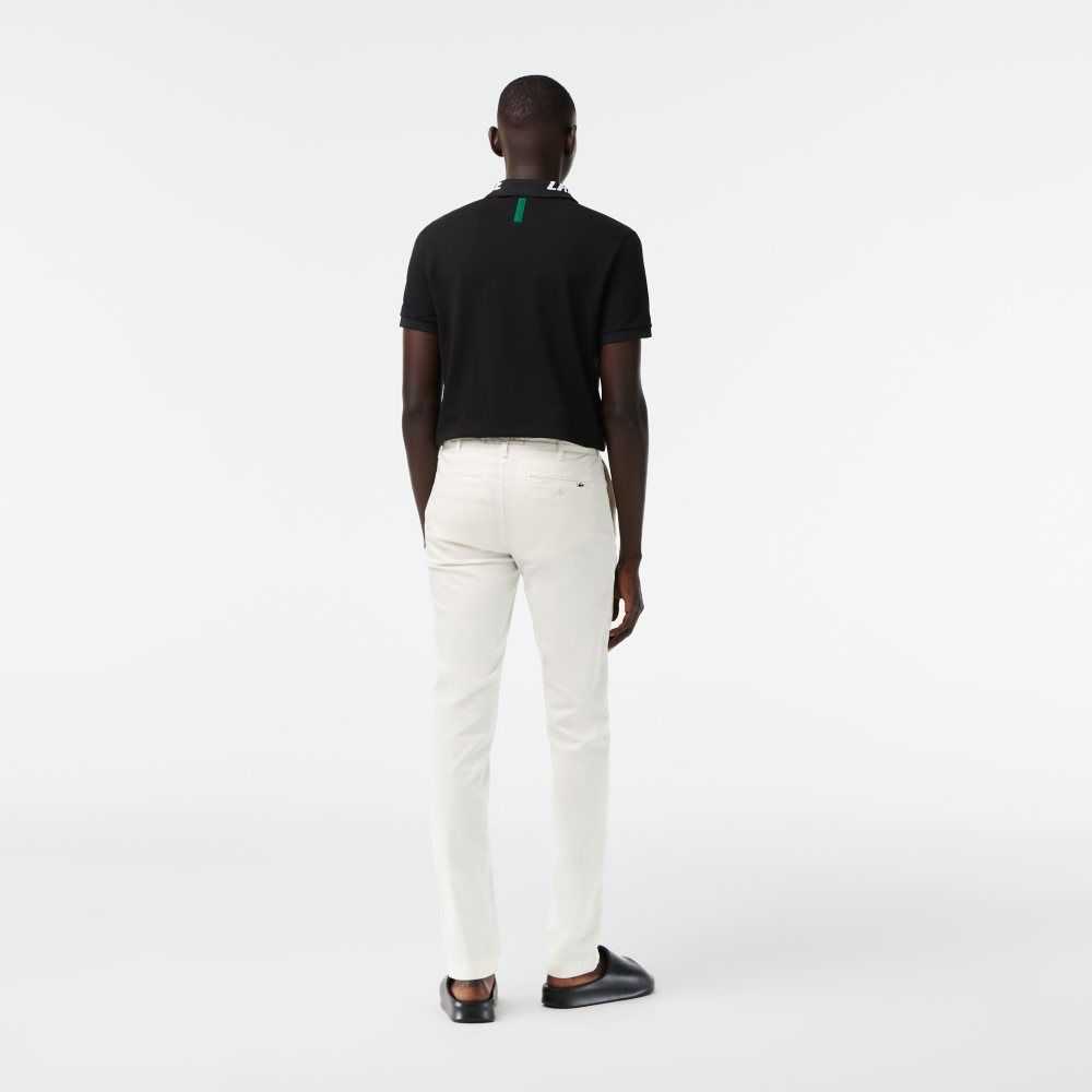 Lacoste Slim Fit Stretch Bomull Vita | YDRPH-5827