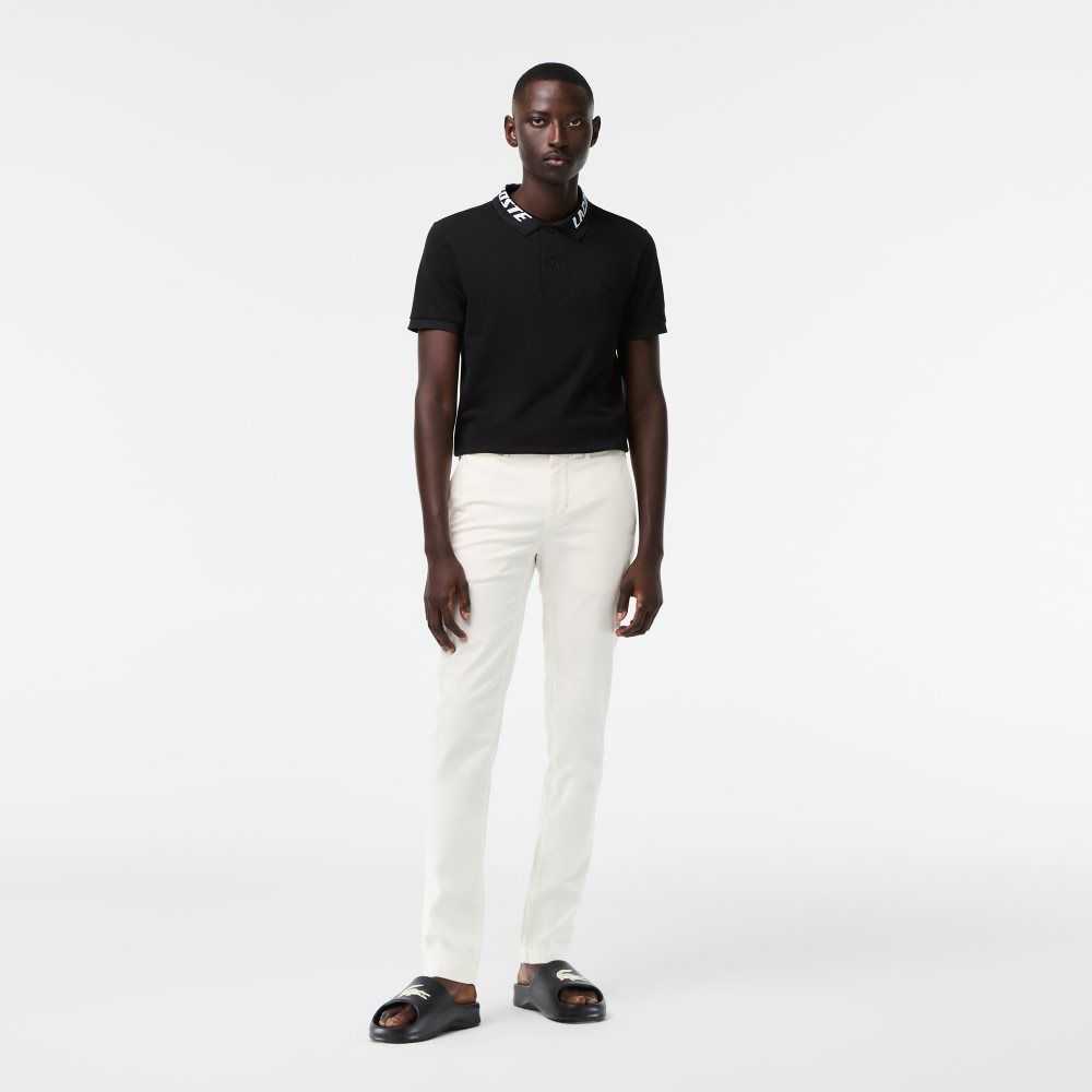 Lacoste Slim Fit Stretch Bomull Vita | YDRPH-5827