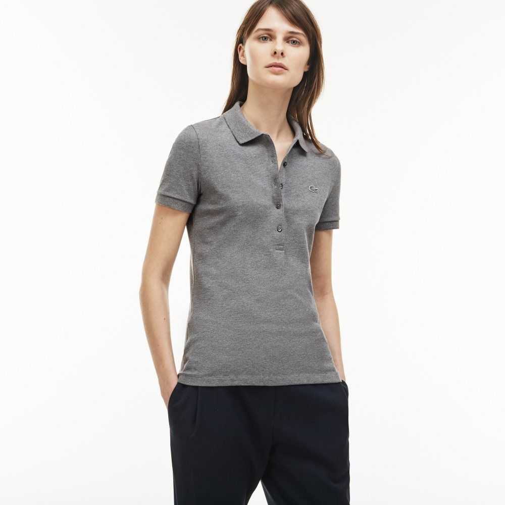 Lacoste Slim Fit Stretch Mini Bomull Pique Grå | WGPYV-4597