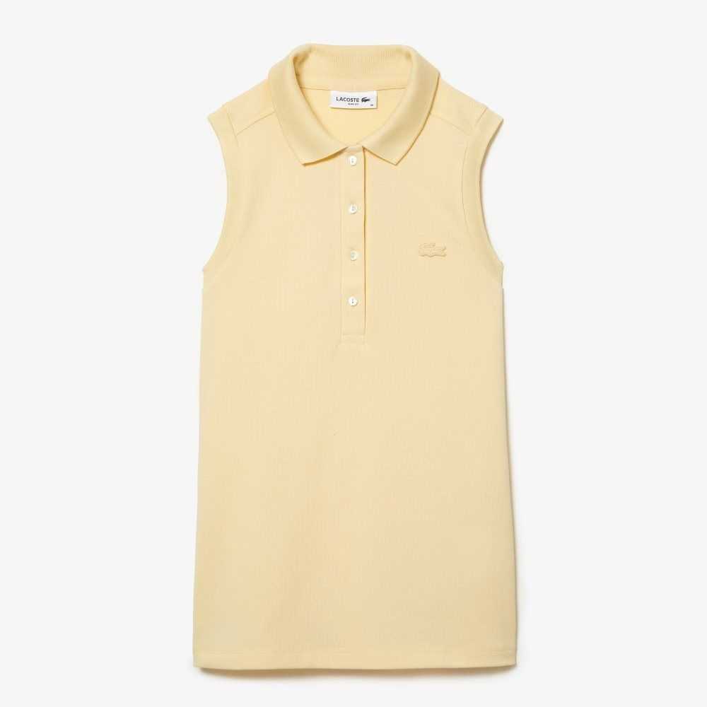 Lacoste Slim Fit Ärmlös Bomull Pique Gula | VBSRZ-6487