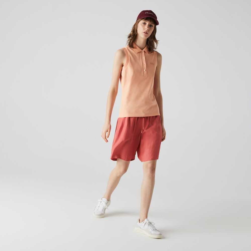 Lacoste Slim Fit Ärmlös Bomull Pique Ljusorange | LZPVX-2896