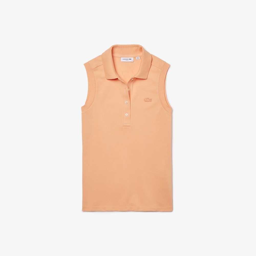 Lacoste Slim Fit Ärmlös Bomull Pique Ljusorange | LZPVX-2896