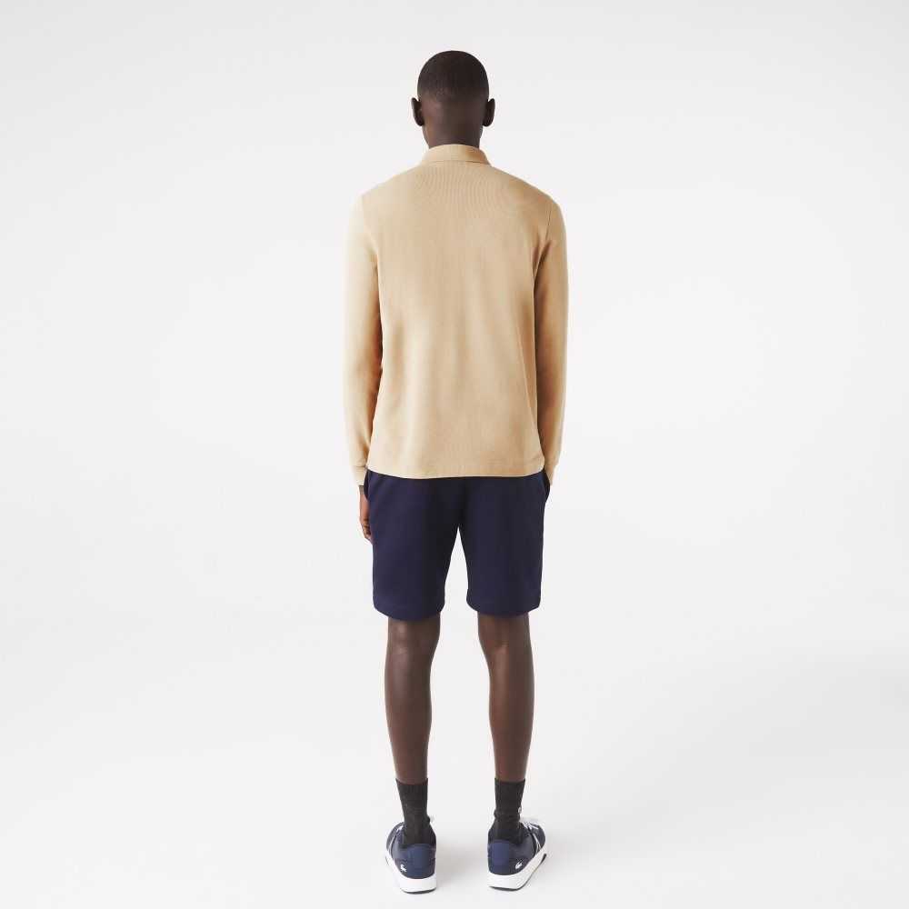 Lacoste Smart Paris long sleeve stretch cotton Beige | KXRTS-3571