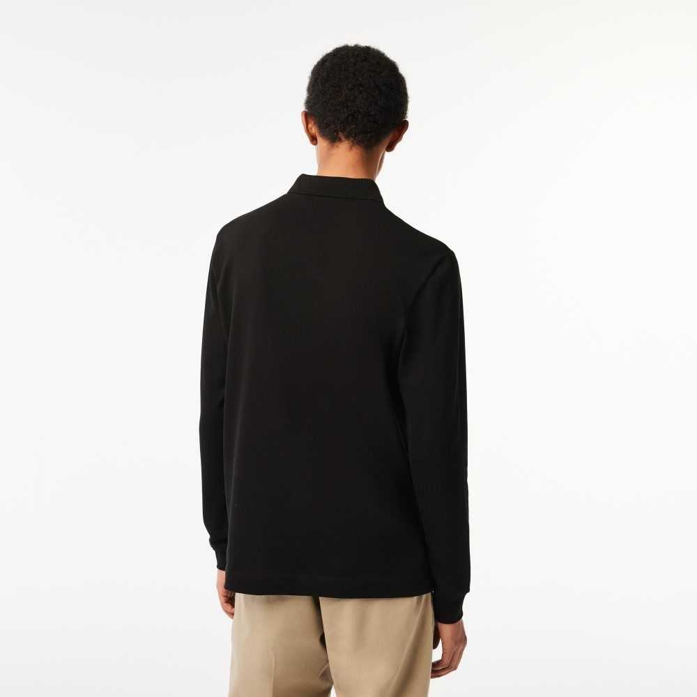 Lacoste Smart Paris long sleeve stretch cotton Svarta | XCHEP-7945