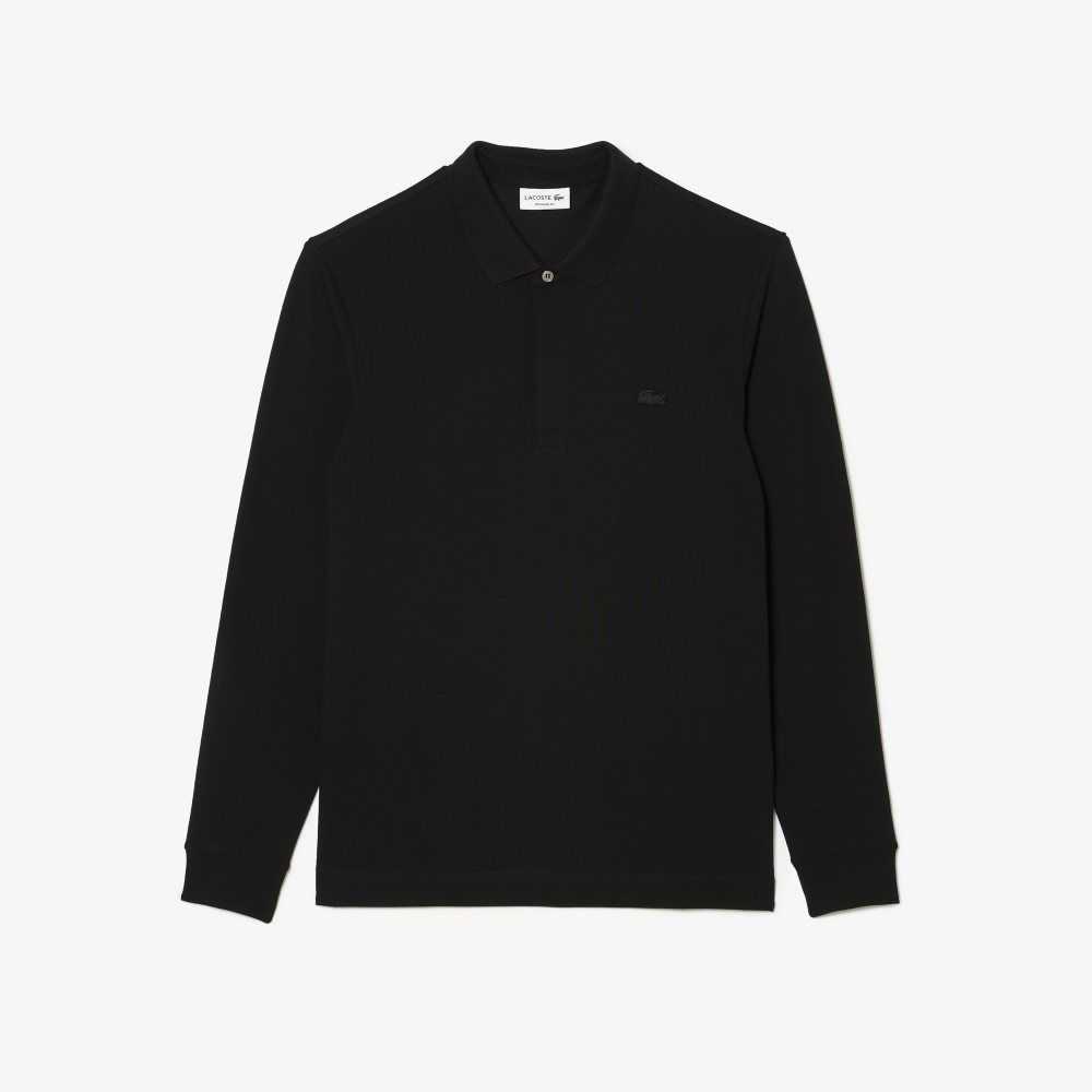 Lacoste Smart Paris long sleeve stretch cotton Svarta | XCHEP-7945