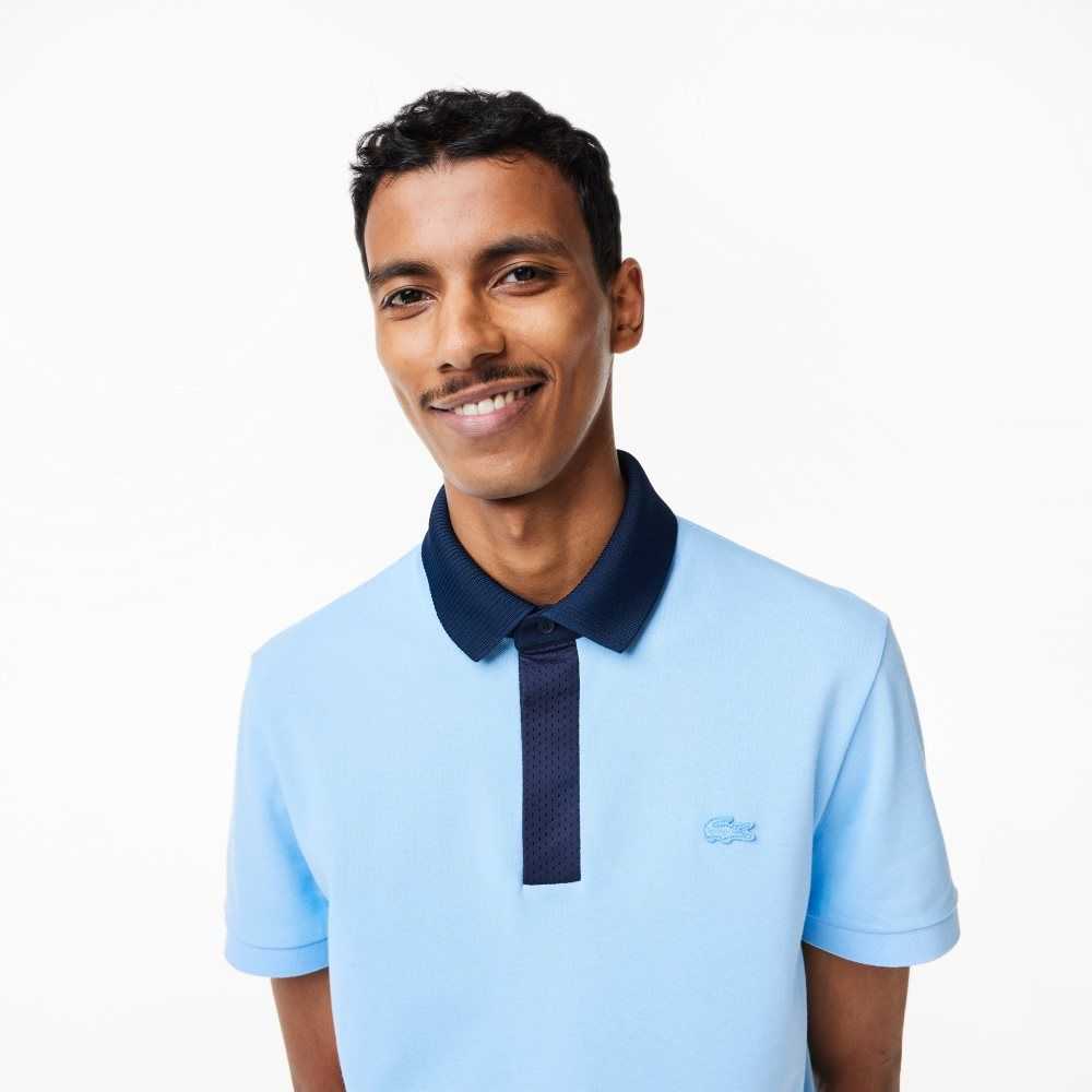 Lacoste Smart Paris with cotton Petit Pique Blå Marinblå Blå | QKEVG-8731