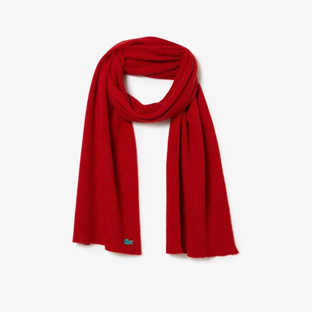 Lacoste Speckled Ull Scarf Röda | IPGVE-6871